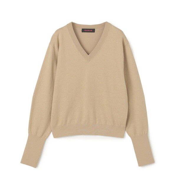 CABaN「コットンカシミヤストレット Vネックプルオーバー」|ニット・セーター|43 ベージュ