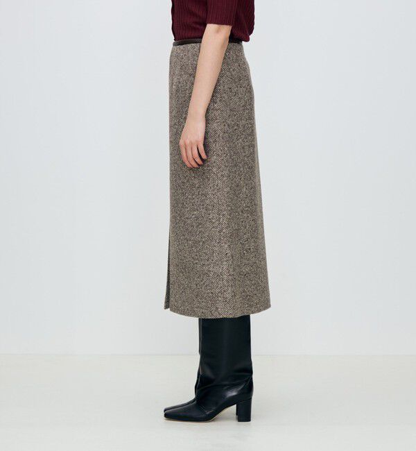 TOMORROWLAND collection「スライバーダイヤゴナル フロントスリットスカート」|台形|