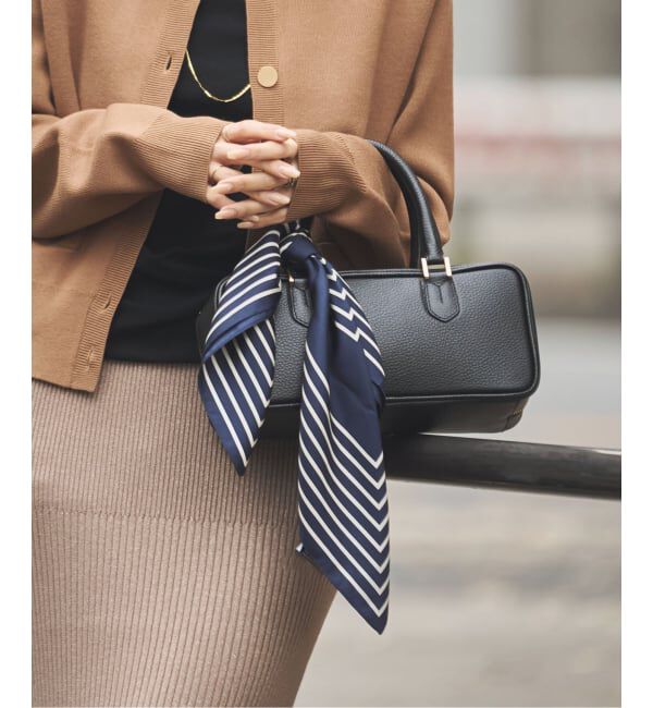 NOBLE「LE SCARF/レスカーフ STRIPED SCARF 50cm」|バンダナ・スカーフ|ネイビー