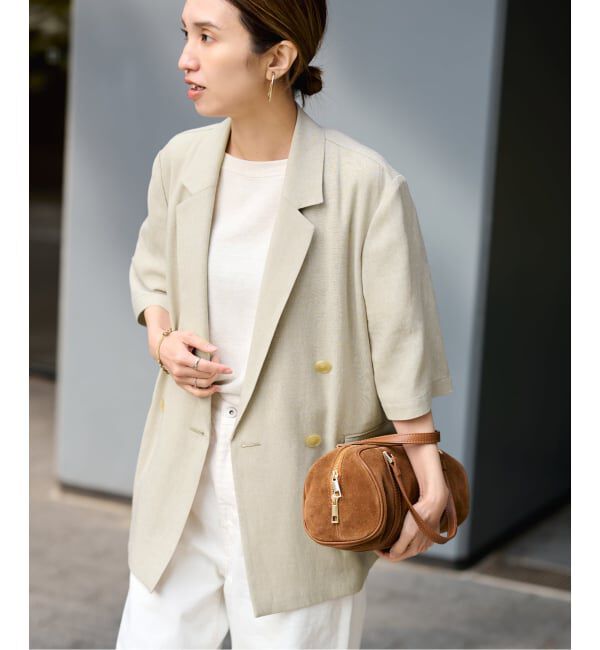 FRAMeWORK「≪予約≫ウォッシャブルハーフスリーブジャケット」|テーラードジャケット|