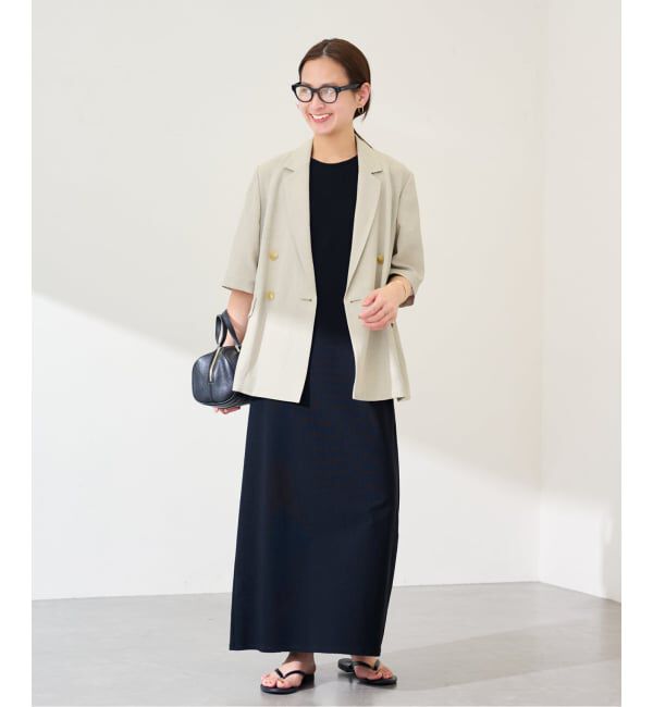 FRAMeWORK「≪予約≫ウォッシャブルハーフスリーブジャケット」|テーラードジャケット|