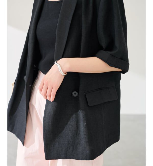 FRAMeWORK「≪予約≫ウォッシャブルハーフスリーブジャケット」|テーラードジャケット|