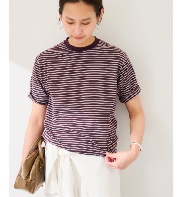 FRAMeWORK「≪予約≫Healthknit/ヘルスニット classic border cn ss」|Tシャツ・カットソー|パープル