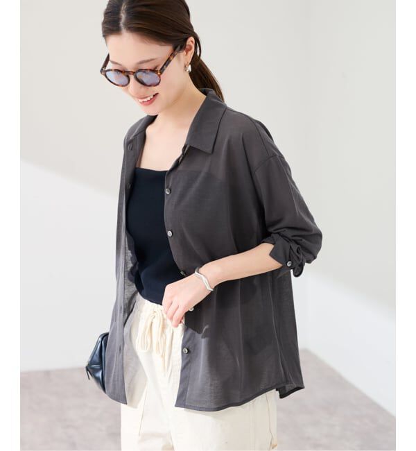 FRAMeWORK「≪予約≫コットンナイロンシアーテンジクシャツ」|Tシャツ・カットソー|グレー