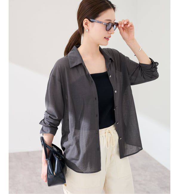 FRAMeWORK「≪予約≫コットンナイロンシアーテンジクシャツ」|Tシャツ・カットソー|