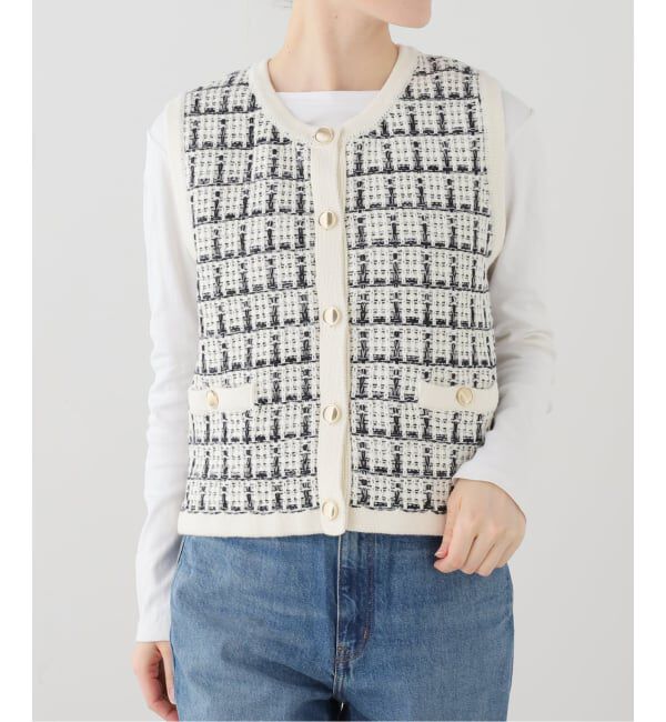  「【洗える】TORRAZZO DONNA/トラッゾドンナ ツィードコットンベスト」|ベスト・ジレ|ナチュラル