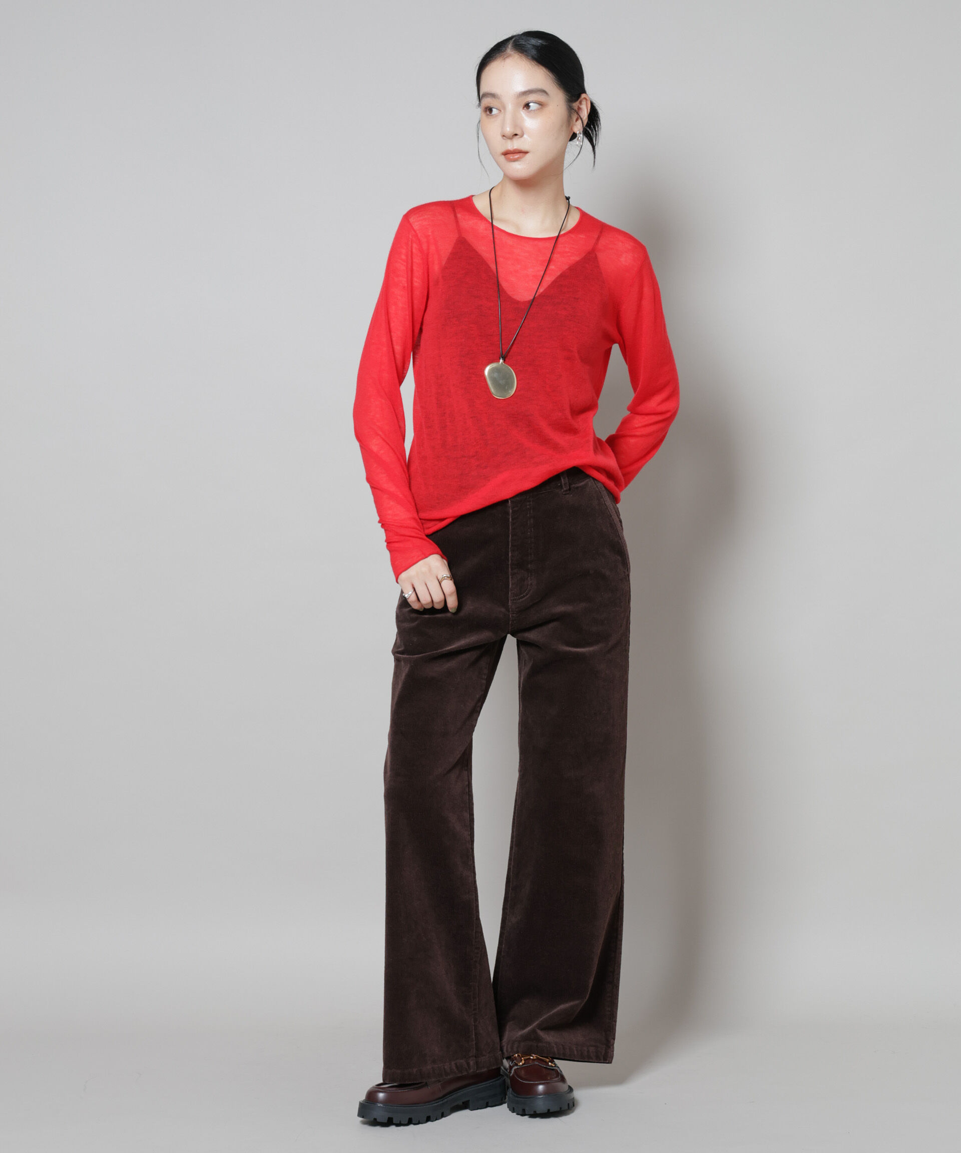 nano･universe「コーデュロイワイドパンツ」|チノ|