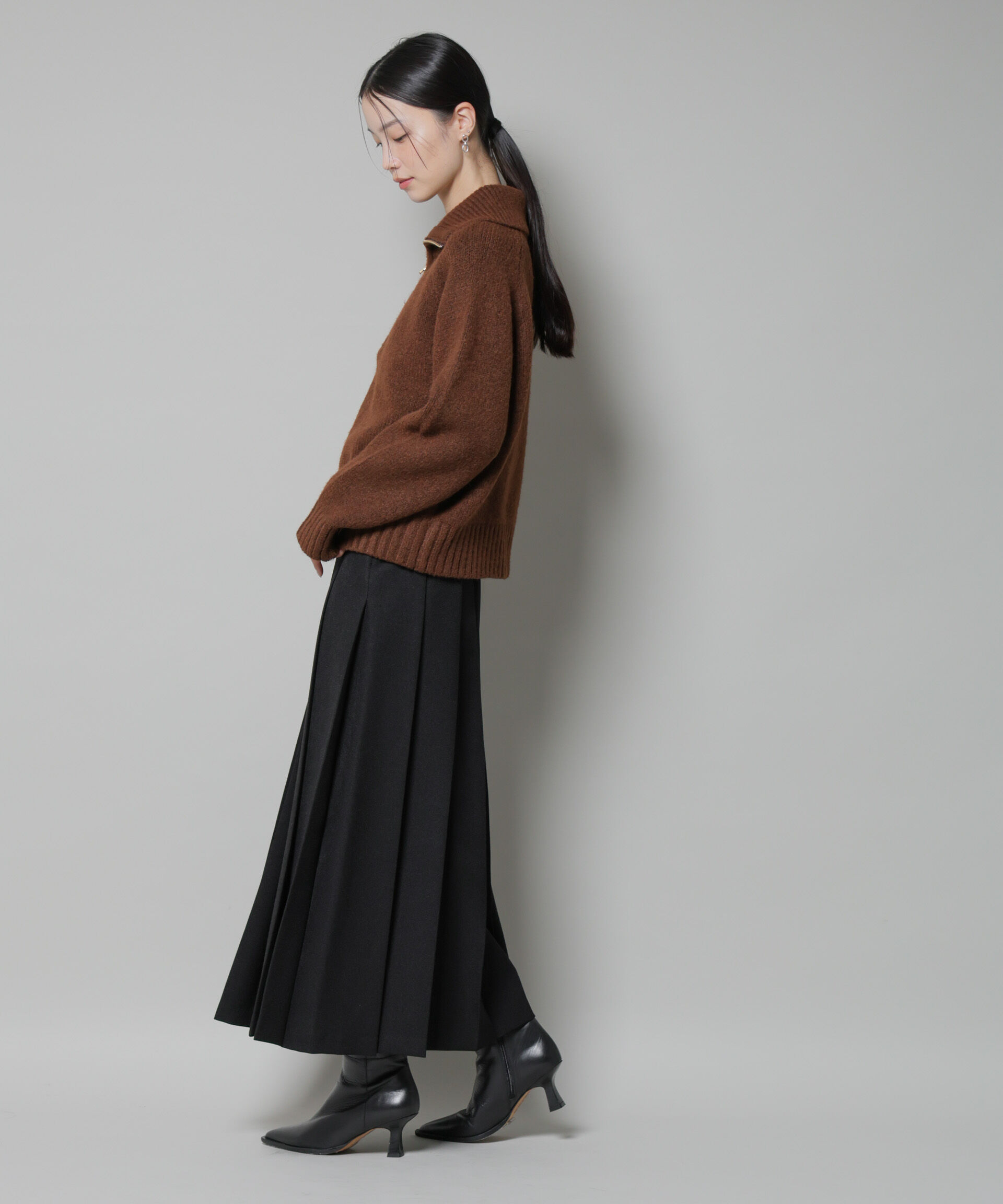 nano･universe「ワイドプリーツロングスカート」|スカート|