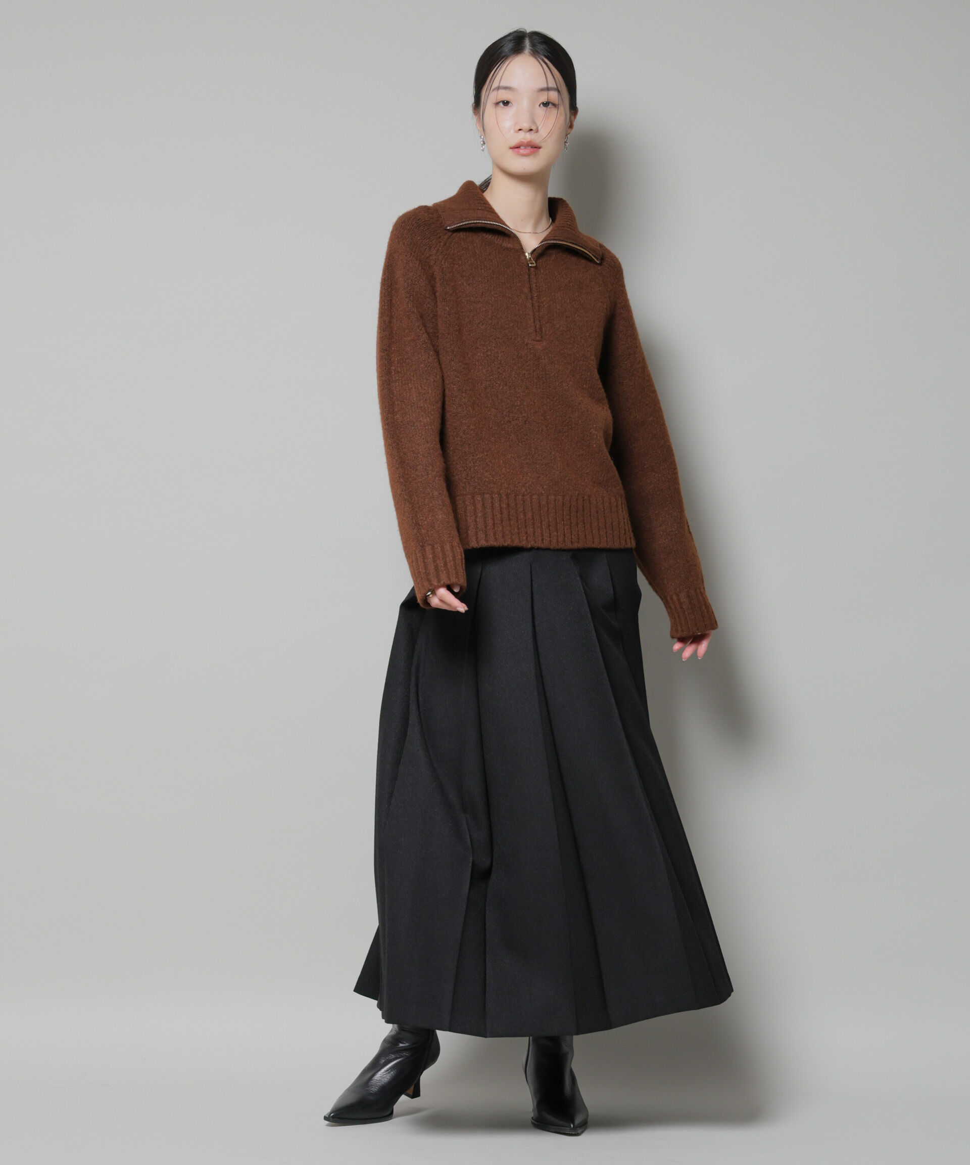 nano･universe「ワイドプリーツロングスカート」|スカート|