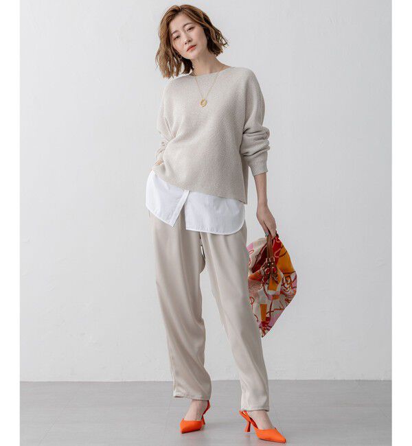 23区「【Oggi3月号掲載/洗える】コットンギマ クロップド ドルマン ニット」|ニット・セーター|