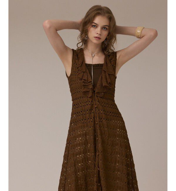 GRACE CONTINENTAL「レースロングカーディガン」|カーディガン|