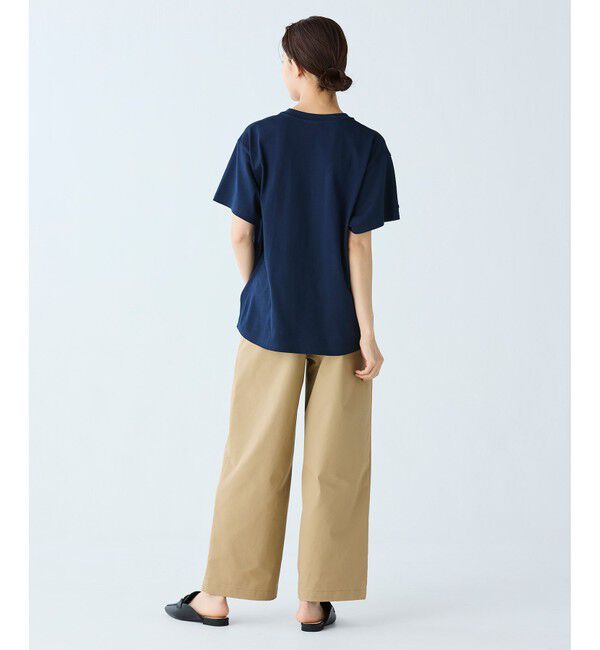 LACOSTE「【オンライン限定】LACOSTE スクリプトネームロゴ  ルーズシルエットハーフスリーブTシャツ」|Tシャツ・カットソー|