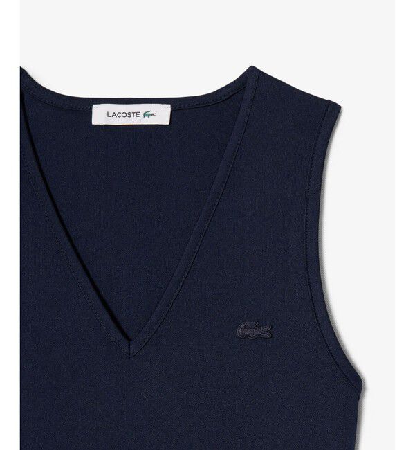 LACOSTE「スリーブレスプリーツロングドレス」|ワンピース|