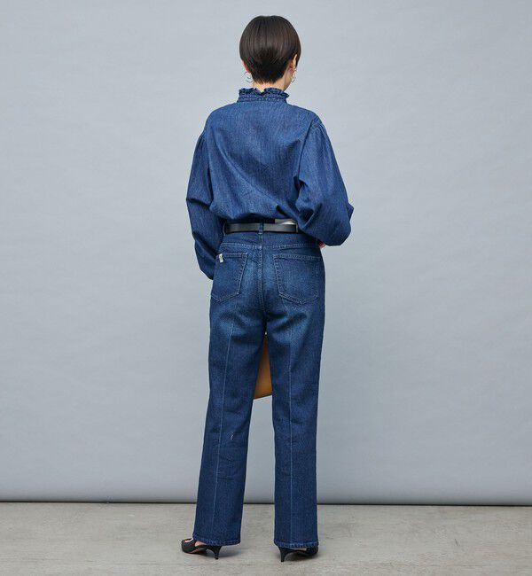 Rie Miller「【RM denim】フリルデニムブラウス」|シャツ・ブラウス|
