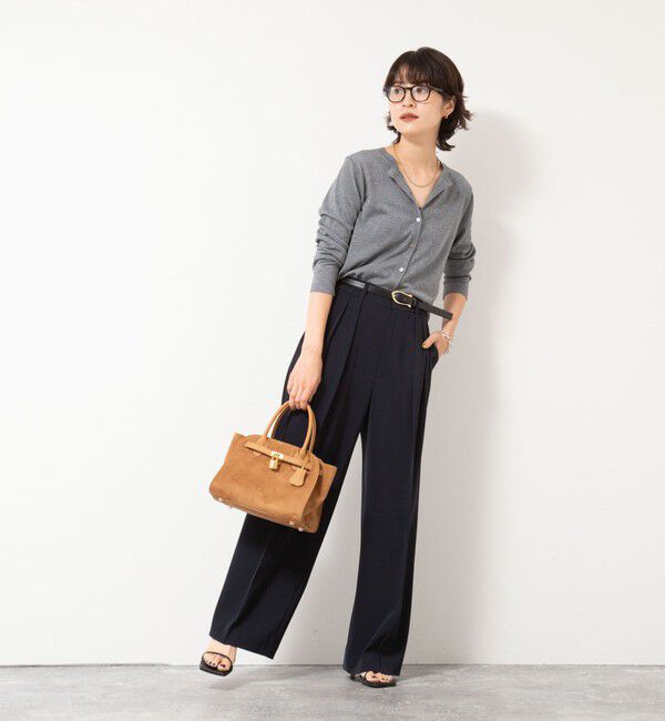 NOLLEY'S sophi「《アンサンブル対応》《手洗い可能》W混ラメクルーネックカーディガン」|カーディガン|