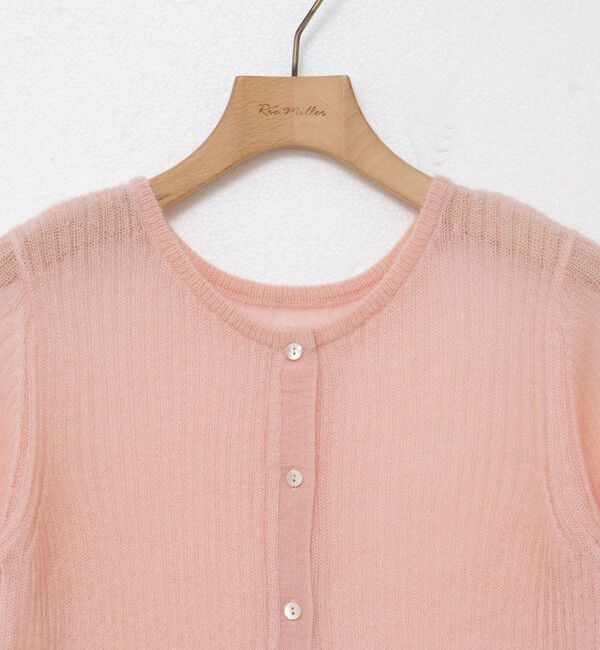 Rie Miller「シアーモヘヤ2WAYリブボートネックカーディガン」|カーディガン|