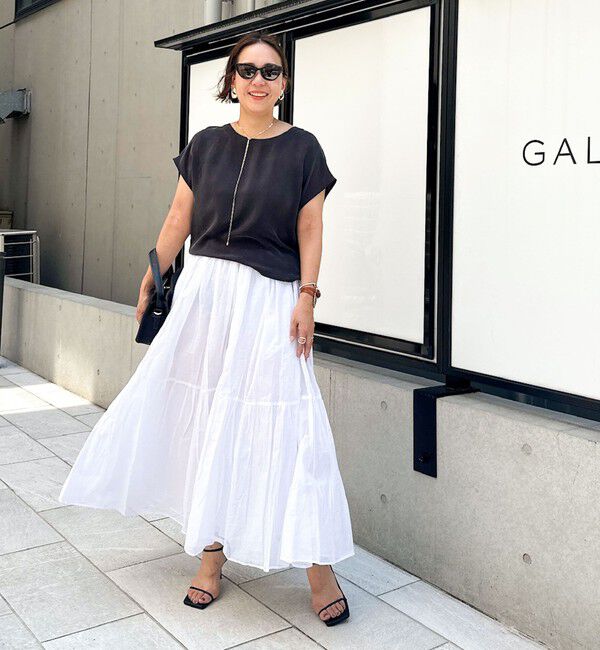 NOLLEY'S「【MARILYN MOON/マリリーンムーン】ウォッシャブルシアースターチコットンギャザースカート」|フレア|