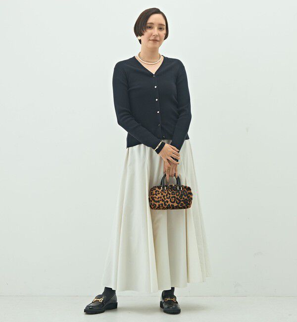 NOLLEY'S「《手洗い可能》リブ斜め柄Vネックカーディガン」|カーディガン|