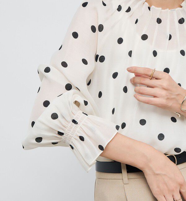 NOLLEY'S「ウォッシャブルピンタックドットプリントブラウス」|シャツ・ブラウス|