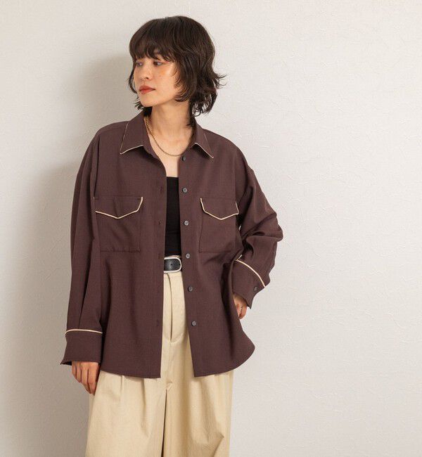 MAQWEL「【MAQWEL/マクウェル】パイピングシャツ」|シャツ・ブラウス|