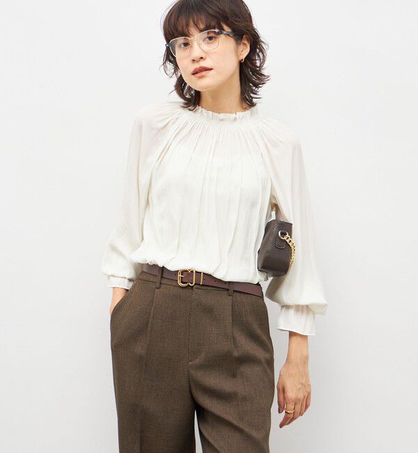 NOLLEY'S「ウォッシャブル2WAY割繊衿フリルブラウス」|シャツ・ブラウス|