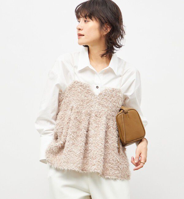 NOLLEY'S sophi「《セットアップ対応》ウォッシャブルフェザーチュールキャミブラウス」|キャミソール|ベージュ