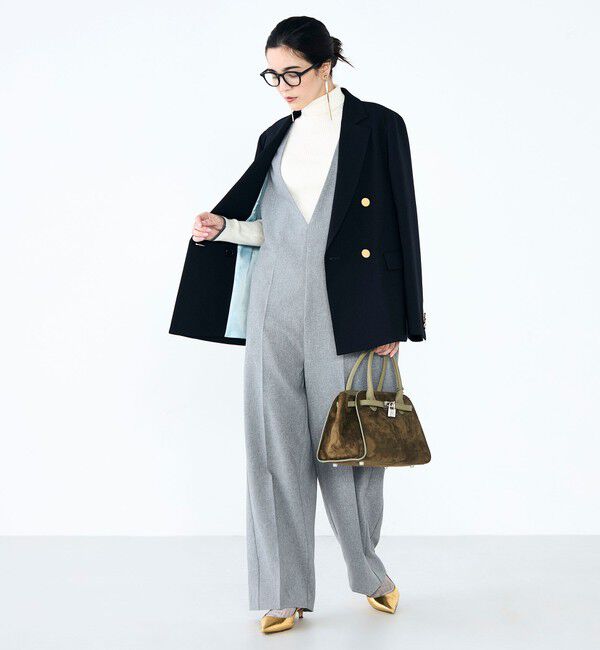 NOLLEY'S「ウォッシャブルVネックサロペット」|オールインワン|