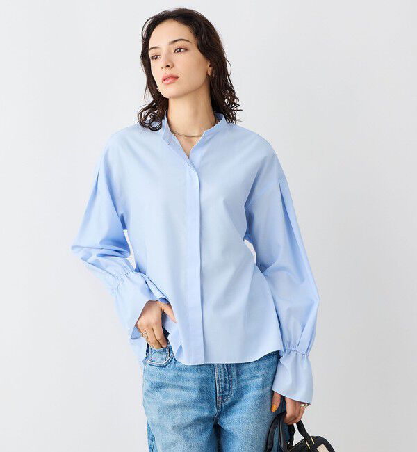 NOLLEY'S sophi「ウォッシャブルドレープポプリンバックプリーツシャツ」|シャツ・ブラウス|