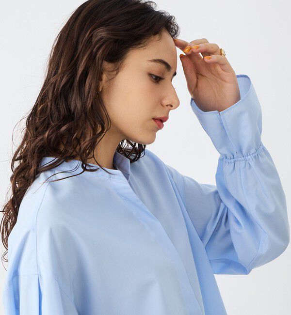 NOLLEY'S sophi「ウォッシャブルドレープポプリンバックプリーツシャツ」|シャツ・ブラウス|