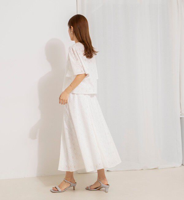 NOLLEY'S「《セットアップ対応》ウォッシャブルフレアスリーブレースブラウス」|シャツ・ブラウス|