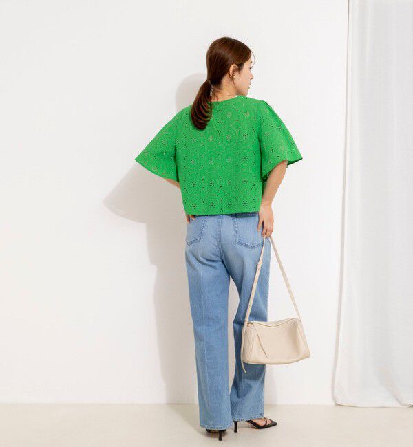 NOLLEY'S「《セットアップ対応》ウォッシャブルフレアスリーブレースブラウス」|シャツ・ブラウス|