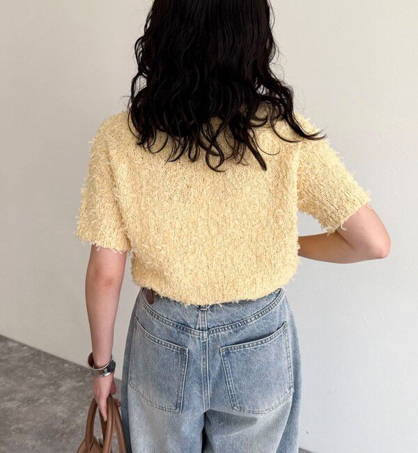 fredy emue「チュールテープ半袖ニットプルオーバー」|ニット・セーター|