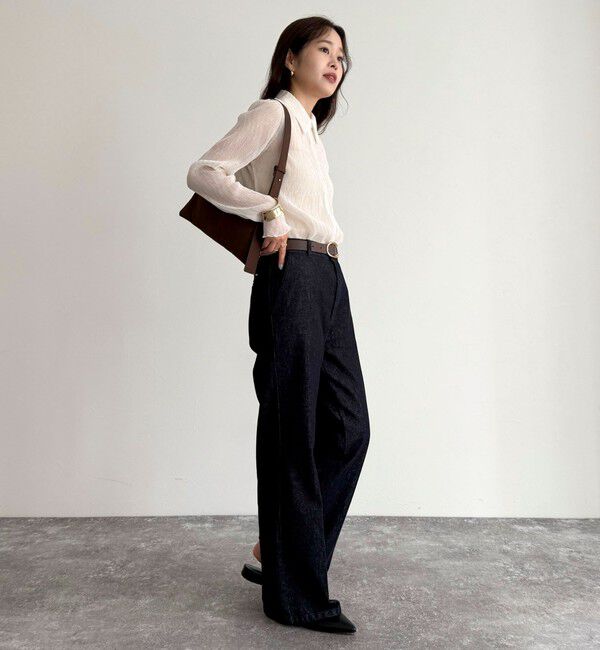 fredy emue「センタープレスデニムスラックス」|デニム|