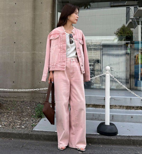 fredy emue「ノーカラーコンパクトデニムジャケット」|デニムジャケット|