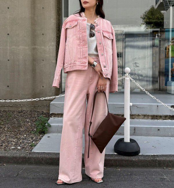 fredy emue「ノーカラーコンパクトデニムジャケット」|デニムジャケット|