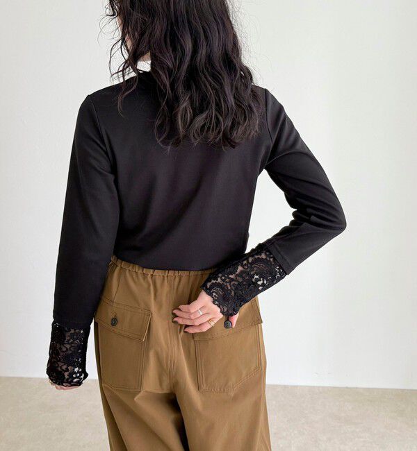 fredy emue「レーススリーブ衿フリルロンTシャツ」|Tシャツ・カットソー|