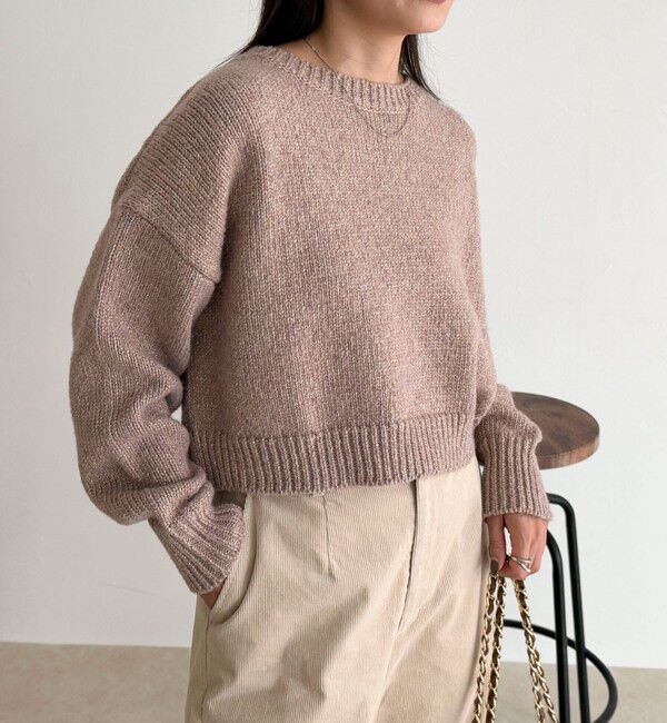 fredy emue「キラキラクロップド丈ニットプルオーバー」|ニット・セーター|