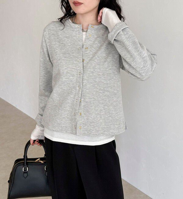 fredy emue「ポンチドット釦カーディガン」|カーディガン|ライトグレー