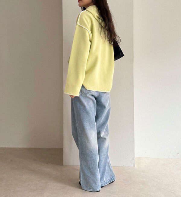 fredy emue「フード付き配色ステッチニットプルオーバー」|ニット・セーター|