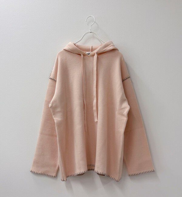 fredy emue「フード付き配色ステッチニットプルオーバー」|ニット・セーター|