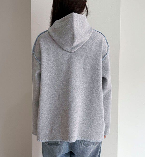 fredy emue「フード付き配色ステッチニットプルオーバー」|ニット・セーター|