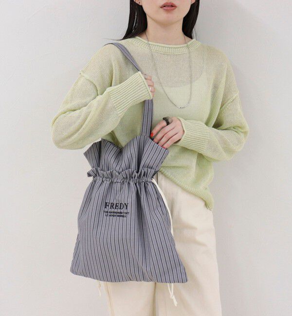 fredy emue「アウトポケットストライプロゴトートバッグ」|トートバッグ|ブラック系その他