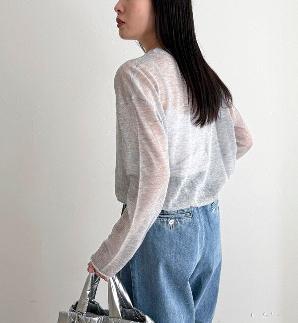 fredy emue「刺繍入りシアーニットカーディガン」|カーディガン|