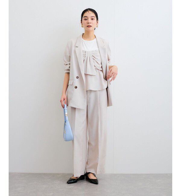 VIS「【新色追加】【美easy】ねじりリボンTシャツドッキングプルオーバー【接触冷感/洗える】」|Tシャツ・カットソー|