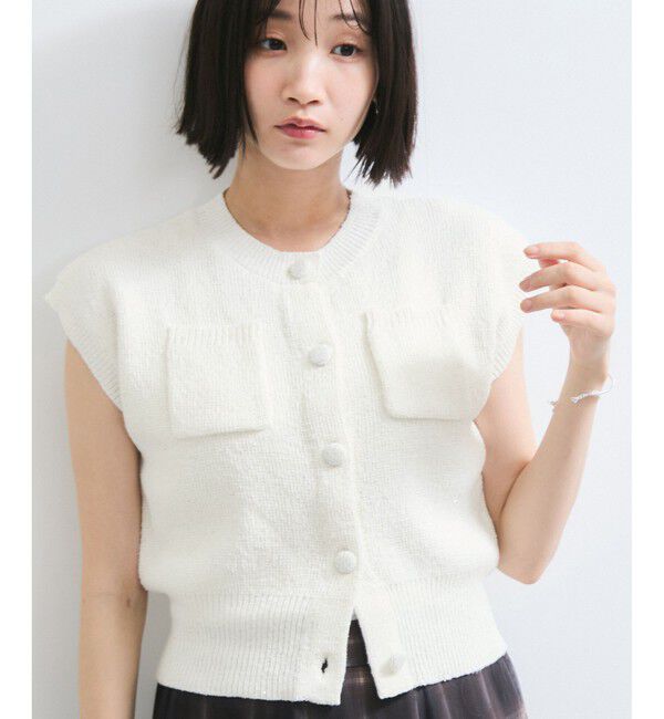 VIS「くるみ釦ニットトップスカーデ/洗える」|カーディガン|