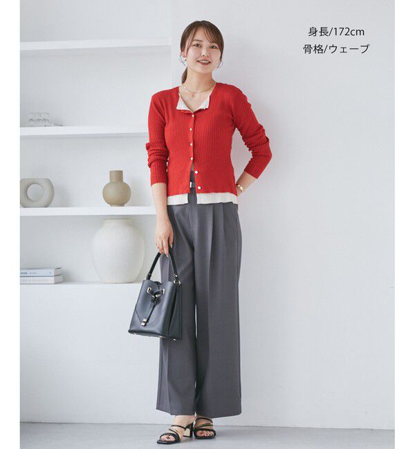 VIS「【WEB限定】フェイクレイヤードカーディガン(マルチWAY)」|カーディガン|