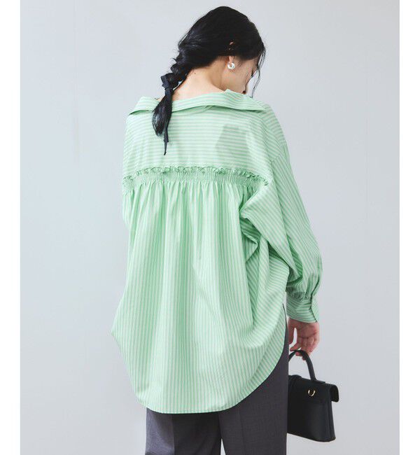 VIS「【WEB限定】バックシャーリングフリルシャツブラウス」|シャツ・ブラウス|