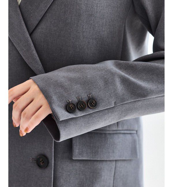 VIS「【美easy】ウーリッシュダブルブレストテーラードジャケット【セットアップ対応/洗える】」|テーラードジャケット|