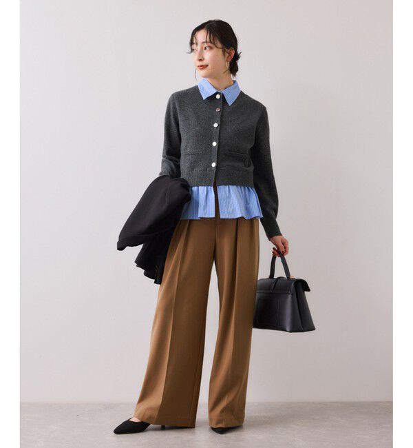 VIS「シャツレイヤード風メタルボタンカーディガン」|カーディガン|