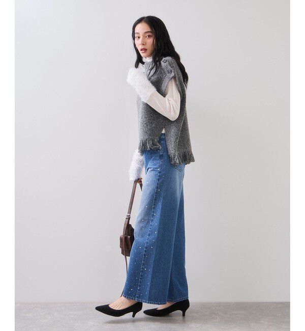 VIS「ビジューデニムパンツ」|デニム|